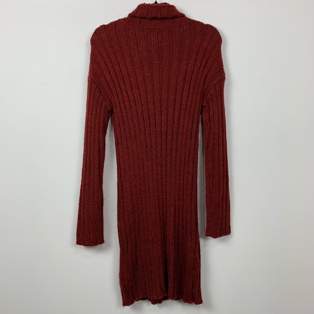 NWT Angie Large Rib Knit Sweater Dress in Wine Red - Picture 4 of 4